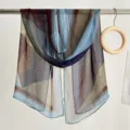 Langer Damenschal leichtes geometrisches Muster Sonnenschutz Strandtuch Modestil - Blau Farbblock Punktmuster / 160
