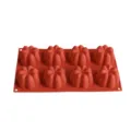 Rote 8-Hohlraum Silikon-Backform für DIY französische Mousse-Kuchen und Gebäck - 29.1x17.1x4.2cm / Eisenrot