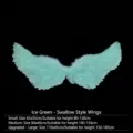 Ailes d'ange en plumes vert menthe pour cosplay, spectacles de scène et accessoires de fête. - Ailes en forme d'hirondelle / S / Vert Glacé