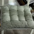 Green and white checkered chair cushion, thickened linen seat pad for dining room office home. - 40x40cm / Green Small Gingham (Linen Style)