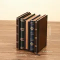 European vintage decorative faux book storage box, brown small size book model photo prop. - Style F Small