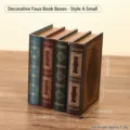 European vintage decorative faux book storage box set, retro style prop model for home desk decor. - Model A Small