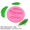 Silicone feather mold fondant cake decorating tool DIY baking kitchen accessory 14.2cm - 4# Style (A838) / Pink