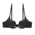 Sujetador push up U pronunciado negro sin costuras espalda abierta lenceria mujer - 32 / Negro