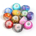 Perline acriliche colorate grande foro 13mm per braccialetto fai da te accessori di gioielli - 8# Imitazione Ceramica Inchiostro