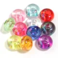 Perline colorate in acrilico con foro grande da 13mm per gioielli fai da te, perle rotonde. - 12# Conchiglia Colore Trasparente