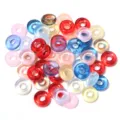 Perline colorate in acrilico da 13 mm con grande foro per braccialetti DIY e accessori moda - 19# Smalto Lucido