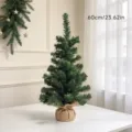 Mini desktop artificial Christmas tree with burlap base 60cm holiday home decoration - 60CM