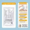 Sacs de rangement sous vide suspendus pour vêtements, manteaux et doudounes gain de place - Sac Suspendu en PA Sans Pompage (90x70cm)