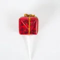 Décoration de gâteau de boîte cadeau de Noël rouge avec nœud doré, belle pâtisserie. - Grand Sac Cadeau Rouge