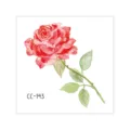 Waterproof watercolor red rose tattoo sticker, fresh floral body art temporary sticker SKU. - CC-143