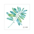 Watercolor green leaf temporary tattoo sticker, waterproof floral body art for fashion styling. - CC-144