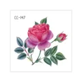 Waterproof pink rose botanical temporary tattoo sticker for fashion body art and photo props. - CC-147