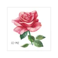 Waterproof temporary tattoo sticker with elegant watercolor pink rose design for body art beauty. - CC-142