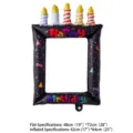 DIY photo frame foil balloon birthday party decoration inflatable picture frame prop - Black Birthday Candle Photo Frame
