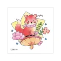 Cute cartoon fox temporary tattoo sticker colored pencil design animal sticker for kids body art - Little Fox (CC6114) / 60X60mm