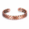 Vintage copper magnetic bracelet for men women open adjustable twist braided healing jewelry - Bronze