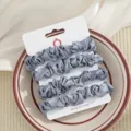 Satin hair scrunchies set for women, elegant grey hair ties and ponytail holders for daily use. - 4 Pieces / Blue Gray