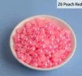 Perles plates roses en ABS pour nail art DIY et loisirs créatifs, couleur Z6 rose pêche. - 1000 Pièces/Paquet (8x14mm) / Rose Bonbon
