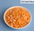 Perles demi-rondes dorees a dos plat pour bricolage DIY, art des ongles et accessoires. - 1000 Pièces/Paquet (8x14mm) / Or