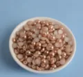Demi-perles plates en ABS couleur café clair, idéales pour le nail art, le bricolage et accessoires. - 1000 Pièces/Paquet (8x14mm) / Café Clair