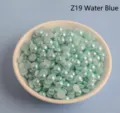 Demi-perles ABS bleu clair perles plates pour art d'ongles bricolage décoration accessoires - 1000 Pièces/Paquet (8x14mm) / Bleu Eau