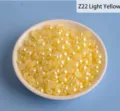 Petites perles demi-rondes ABS dos plat jaune pour nail art DIY artisanat deco - 1000 Pièces/Paquet (8x14mm) / Light jaune