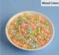 Perles ABS demi-rondes couleurs mixte pour accessoires de manucure et loisirs creatifs - 1000 Pièces/Paquet (8x14mm) / Multicolore