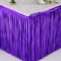 Gonna da tavolo con frange in lamina viola tenda metallica per decorazione festa - 2.75m x 75cm / Viola