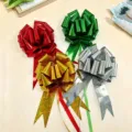 Glänzende Ziehschleife für Geschenk und Blumenverpackung, dekoratives Band 3x120cm. - Anpassbare Laserfolie