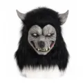Halloween scary werewolf mask with realistic faux fur and detailed monster face design. - High-end Black Wolf