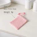Sacchetto porta sapone in rete rosa con ventosa per la doccia e il bagno quotidiano - Quadri Rosa e Bianchi con Ventosa