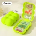 Portable green weekly pill box, cute bubble design, compact daily medicine organizer tool. - Green