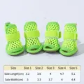 Neon green pet mesh shoes breathable dog boots anti-slip puppy sandals small dogs 5 sizes - 2 / Green Mesh Shoes
