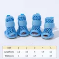 Breathable mesh pet shoes with adjustable strap, anti-slip dog boots for small pets size 1-5 - 2 / Blue Mesh Shoes