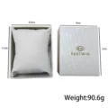 Detailed view of white rectangular watch gift box with pillow and dimension specifications. - BESTWIN White Square Box