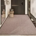 Tappeto da ingresso in polipropilene antiscivolo, zerbino resistente per corridoio e casa. - 90*150CM / Stile Ombre Intrecciate / Beige scuro