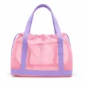 Large capacity pink mesh beach bag for kids toys storage, durable outdoor travel tote. - Dopamine Tote Bag Pink 42x26x14.5cm