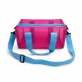 Pink blue mesh beach bag for kids, breathable storage tote bag with shoulder strap. - Dopamine Crossbody Bag Rose Red 32*14.5*14.5cm