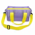 Purple mesh beach bag with yellow handles, large capacity toy storage bag for kids outdoor use. - Dopamine Crossbody Bag Purple 32*14.5*14.5cm