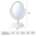 Vintage European tabletop double-sided makeup mirror, oval white PP material desk mirror. - Oval / Beige