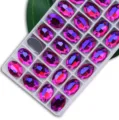 Oval glass rhinestones flatback crystals sew on AB rhinestone for DIY clothing garment crafts - 11*16mm 36 Pcs/Pack / 38 Rose Red AB