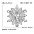 Exquisito broche de copo de nieve con diamantes de imitación de aleación de moda - Blanco