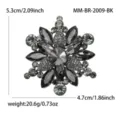 Elegant black crystal rhinestone flower brooch alloy corsage fashion jewelry item - Black