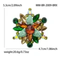Multi-color crystal rhinestone alloy floral brooch variant style fashion accessories pin - Coffee Multi-color