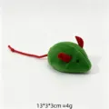 Plush cat toy mouse interactive pet toy cute green mouse with red tail for playful cats - Green Cloth Mouse