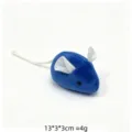 Cute blue plush cat toy mouse interactive soft small animal pet toy 13x3cm lightweight - Blue Cloth Mouse