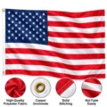 Bandera de estados unidos 90x150 cm bandera americana de poliéster resistente con ojales. - 90*150cm / Doble costura con ojales