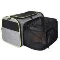 Expandable pet carrier bag with breathable mesh and foldable design for cats and dogs outdoor. - Single-Sided Square - Wire Expandable