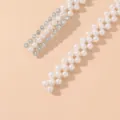 Elegant pearl waist chain with sparkling rhinestones, elastic design for women dress - Galaxy